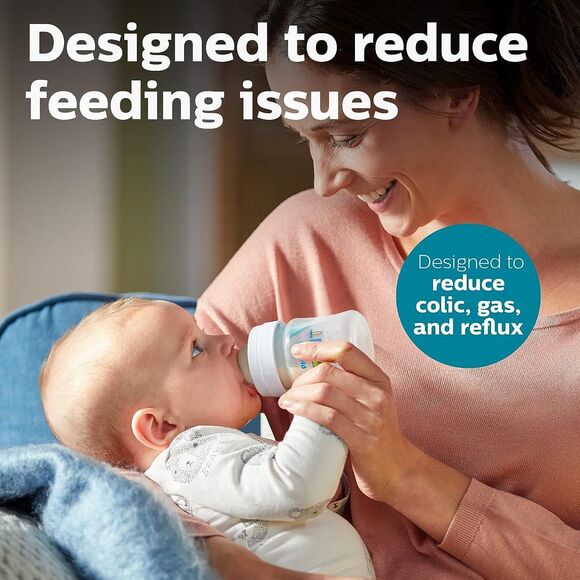 Philips Avent Anti-Colic Baby Bottle Flow 1 Nipple, 4 pack, SCY761/04 0+ Months - Picture 2 of 16